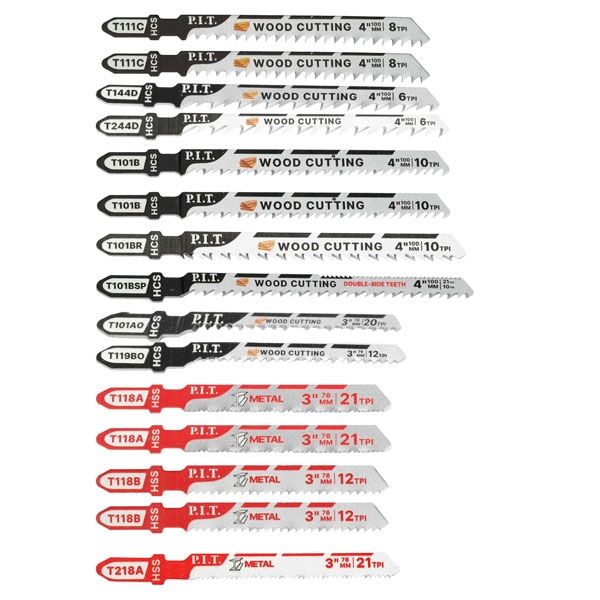 Набор пилок для лобзиков ADVANCE 16 шт, дерево/металл/фигурный рез, блистер PIT AJSB01-0016