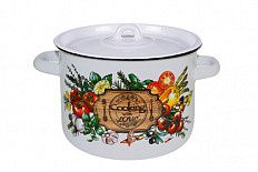 Кастрюля эмал 4,5л белая с рис Стальэмаль 1с17с