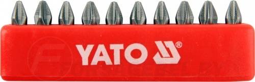 Набор бит PH2х25 мм 1/4'' 10 пр. S2 HRC58-62 Yato YT-0475