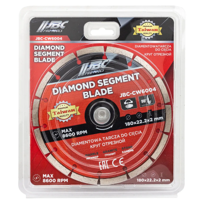 Круг отрезной 180х22,2х2 мм JBC JBC-CW6004