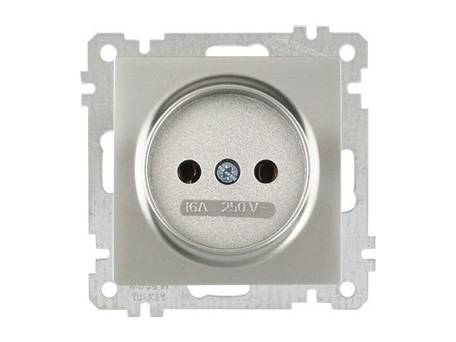 Розетка 1-ая, скрытая, без рамки, б/з, титан, DARIA, 16 A, 250 V, IP 20, Mutlusan 21006010283