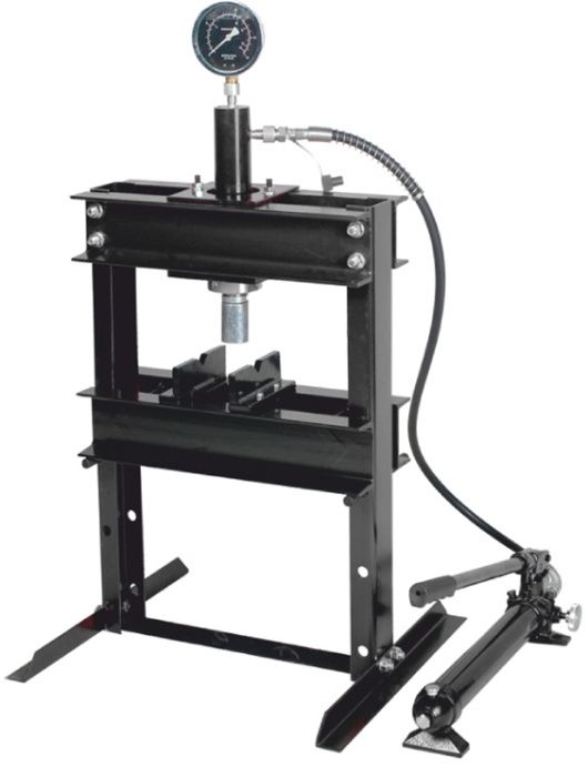 Пресс настольный гидравлический с манометром и выносным насосом 12 т, RockForce RF-12001 BIG