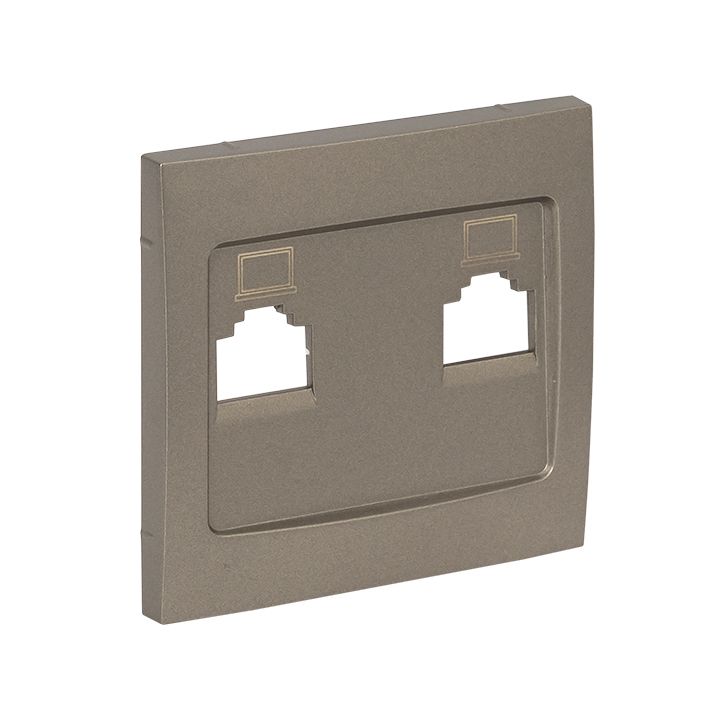 Валенсия лицевая панель розетки RJ-45 2-местная кашемир EKF PROxima ESK02-L-035-40
