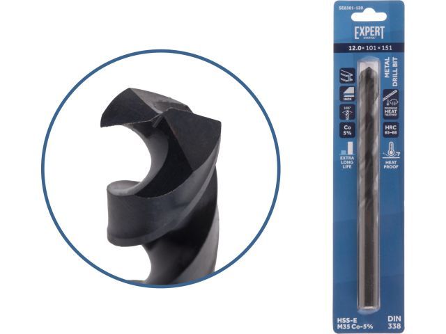 Сверло по металлу ц/х 12.0х101х151 мм HSS-Co Black EXPERT STARTUL SE8301-120