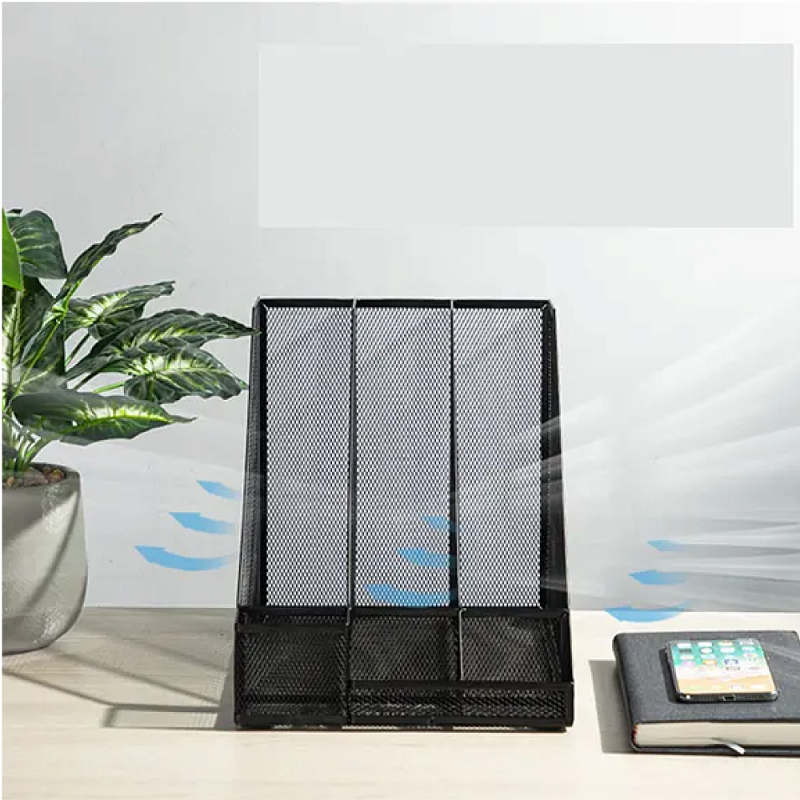 Модуль вертикальный Deli с органайзером, 3 отделения, черная сетка