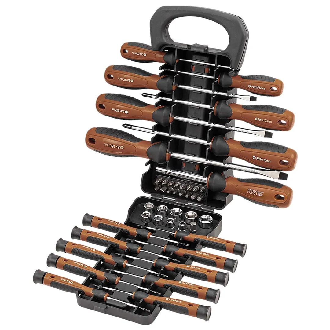 Набор отверток SL, PH, отверток для точных работ SL, PH, Torx, биты SL, PH, PZ, Torx, головки 7-13 мм 44 пр FORSTIME FT-7044