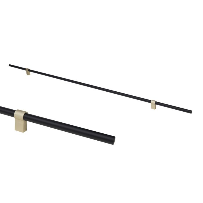 Ручка меб. скоба алюм. WHISPER 704/1000 черный матовый+брашированное золото, AKS 112916