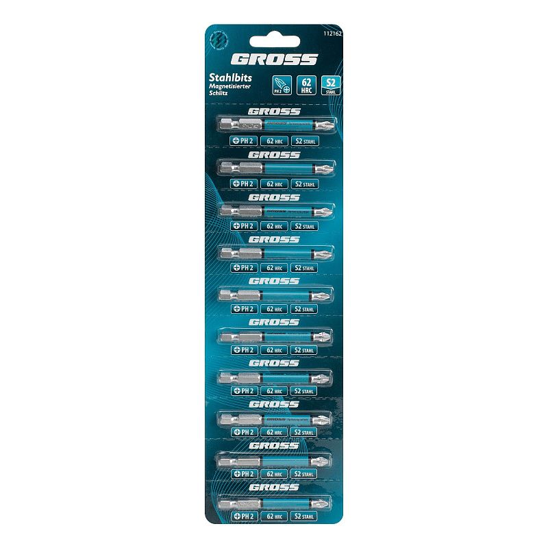 Бита PH2х70мм, сталь S2, кругл., отрывн., 10 шт. Gross 112162