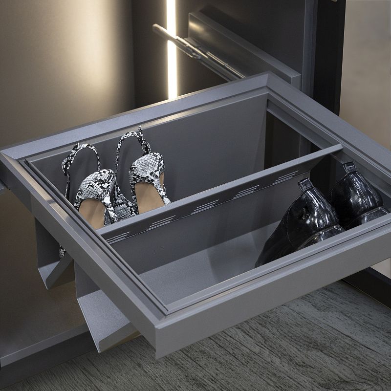 Выдвижная полка для обуви 700 BRUNO, графит PRIME by AKS 122761