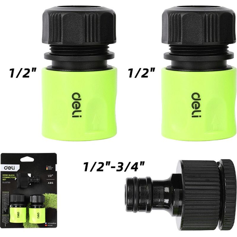 Набор соединителей-коннекторов Deli GS EDL8799, 1/2", 3 шт.