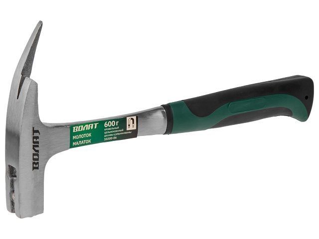 Молоток кровельный 600 гр, широкий цельнокованный с магнитом Волат 10200-06