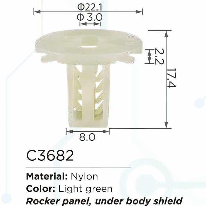 Клипса для крепления внутренней обшивки а/м БМВ, пласт., 100 шт Forsage C3682(BMW)