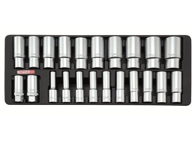Набор-сет головок 1/2'' удлин. 8-32мм 22шт. 434х176мм Toptul GAAT2202