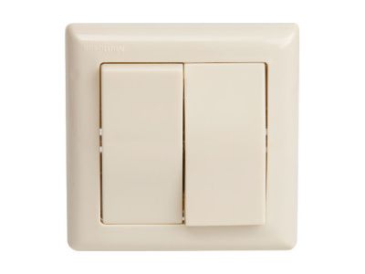Выключатель 2-клав., скрытый пруж. зажим, кремовый DARIA Mutlusan 2120 402 0102