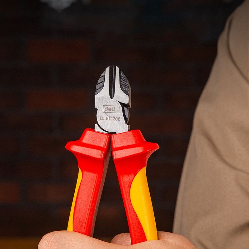 Бокорезы диэлектрические "Deli YS EDL512206", 160 мм, красный, желтый