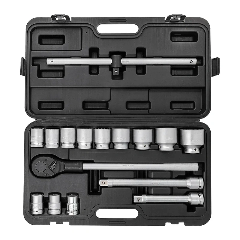 Набор головок 17-50 мм 3/4'' 12-гр, с трещоткой 16 пр ForceKraft FK-6161-9