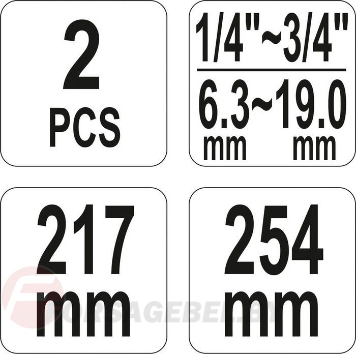 Щипцы к хомутам и проводам 217 мм и 254 мм 2 шт. Yato YT-0645