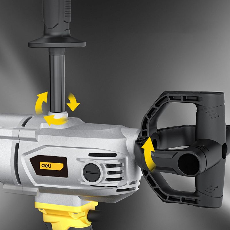 Дрель Deli YS EDL-DZ16-E1 сетевая, 1200 Вт, 1000 об/мин, 1 скор., коробка, желтый