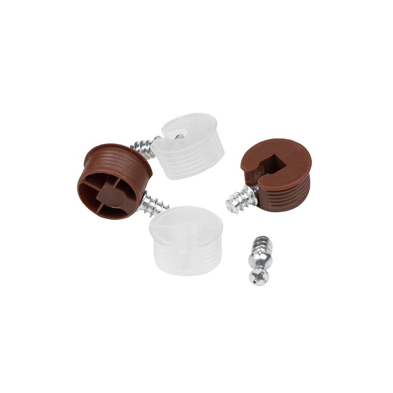 Полкодержатель d20 со штоком-евровинтом 6*10 коричневый, уп/100 шт, AKS 122396