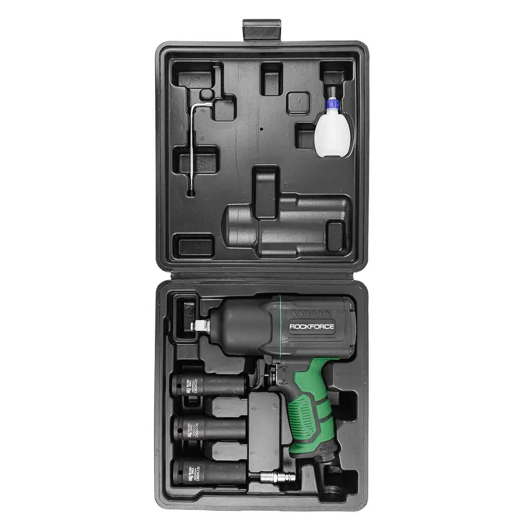 Пневмогайковерт ударный ‘'Twin Hammer'' 1450Hм 1/2'', с регулировкой усилия в облегченном корпусе RockForce RF-82549K4