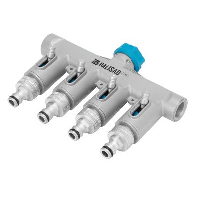 Разветвитель четырехканальный, с внутренней резьбой 3/4", алюминий, LUXE Palisad 65833