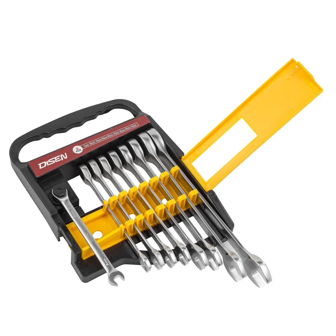Набор ключей трещоточных 8-19 мм, 9 пр. DISEN DSD1513