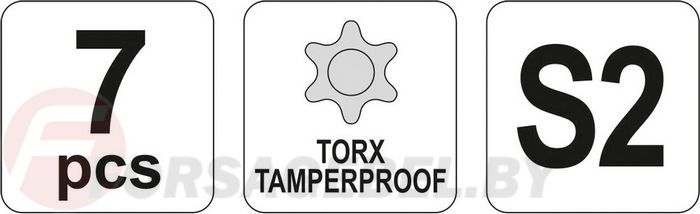 Набор ключей TORX с отверстием T9-T30 S2 9 пр. Yato YT-0562