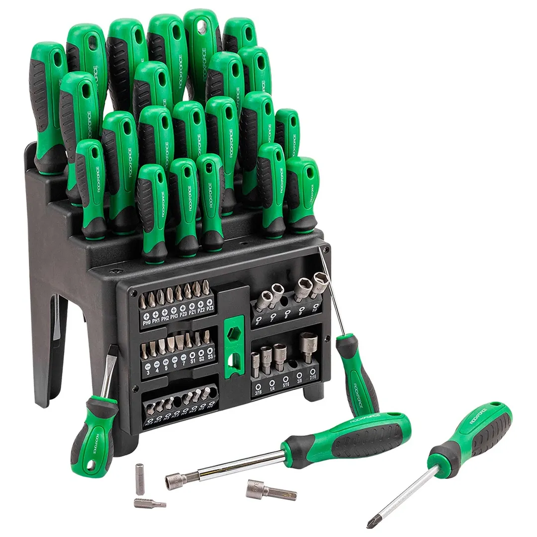 Набор отверток PH, SL, Torx, Square Head, биты PH, PZ, SL, Hex, Square Head, головки 61 пр RockForce RF-7061