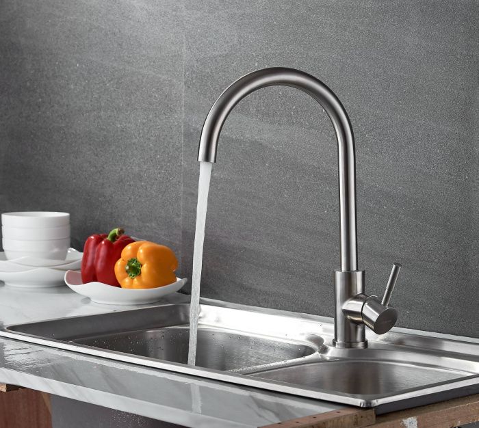 Смеситель для кухни, мойки из нержавеющей стали SUS304, сатин Ledeme L4998-3