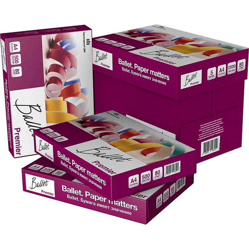 Бумага "Ballet Premier", А4, 500 листов, 80 г/м2