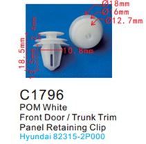 Клипса для крепления внутренней обшивки а/м Хендай пластиковая 100 шт Forsage C1796(Hyundai/Honda)