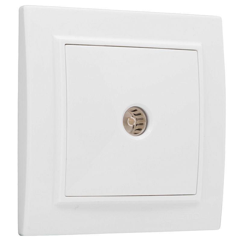 Минск Розетка TV 1-местная СП бел, 75Ом 5-862МГц EKF Basic ERA00-027-10