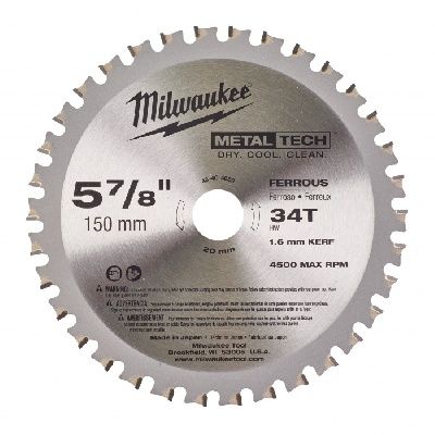 Пильный диск по металлу 150x20 мм Z34 Milwaukee 48404080