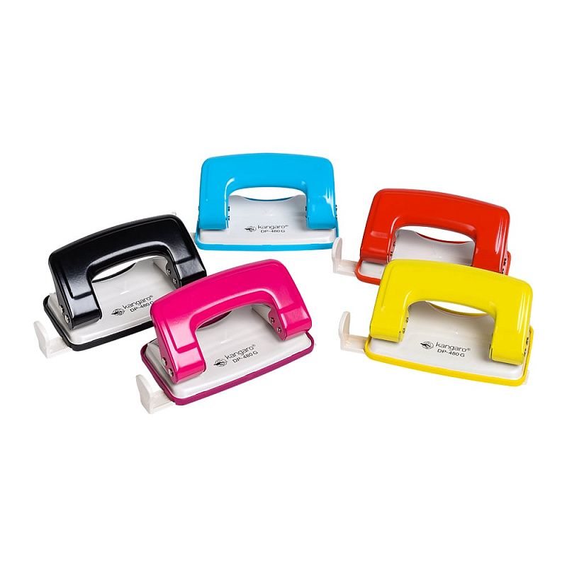 Дырокол Kangaro "DP-480G Inspiro", 12 листов, красный, бежевый