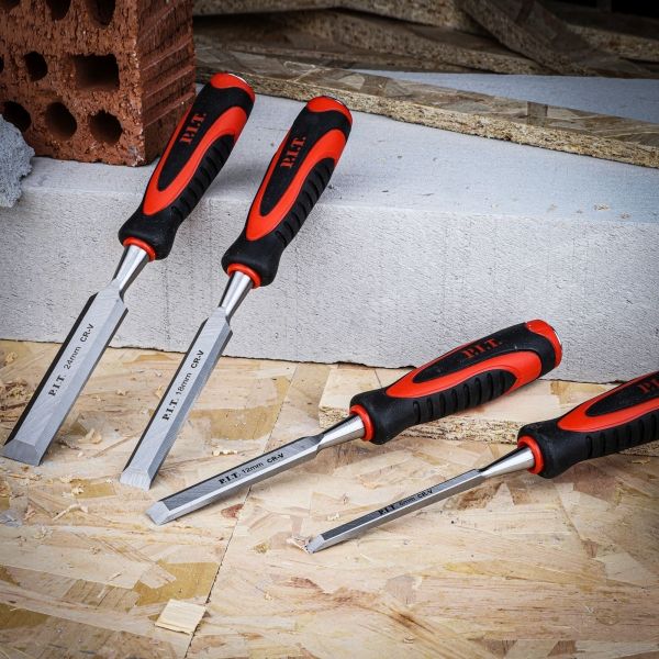 Набор стамесок по дереву плоские CONTROL HSET02-0004,4 шт., 6-12-18-24 мм, 265х135мм PIT HSET02-0004