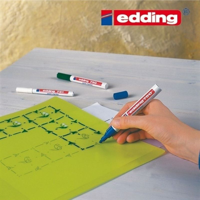 Маркер перманентный на нитрокраске Edding "750", красный