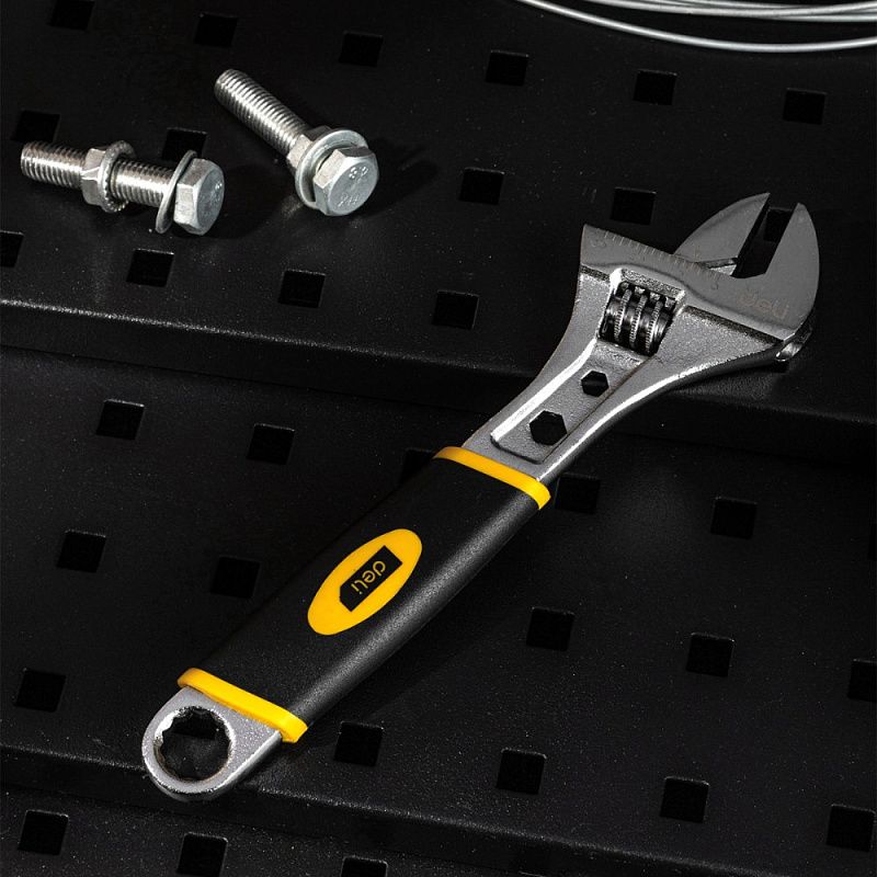 Ключ разводной Deli EDL30108, 200 мм, черный, желтый