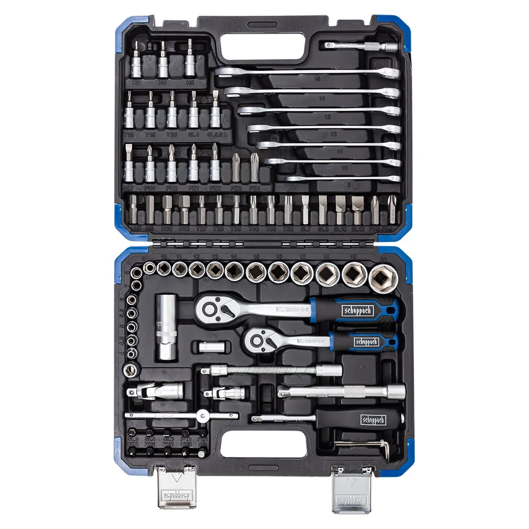 Набор инструментов 1/4''&3/8'', 82 пр. 6-гр Scheppach Sch-4821-5DS