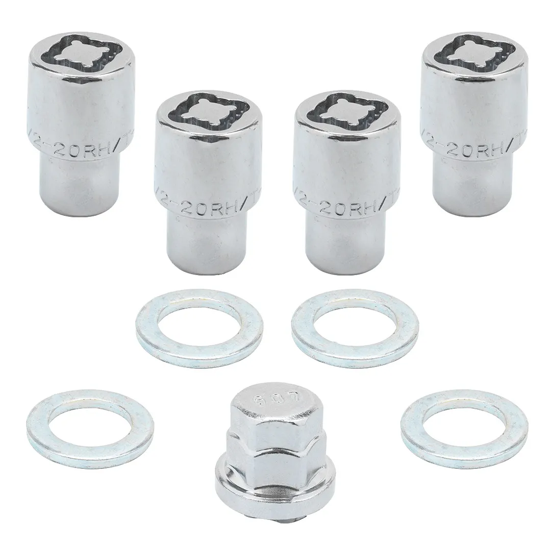 Набор секретных гаек на колесные диски 1/2''RH 5 пр. Forsage F-643205