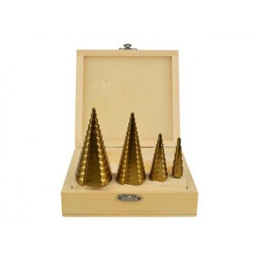 Набор ступенчатых сверл по металлу 4 пр. 4-12, 4-20, 4-32, 4-39 мм Geko G38503