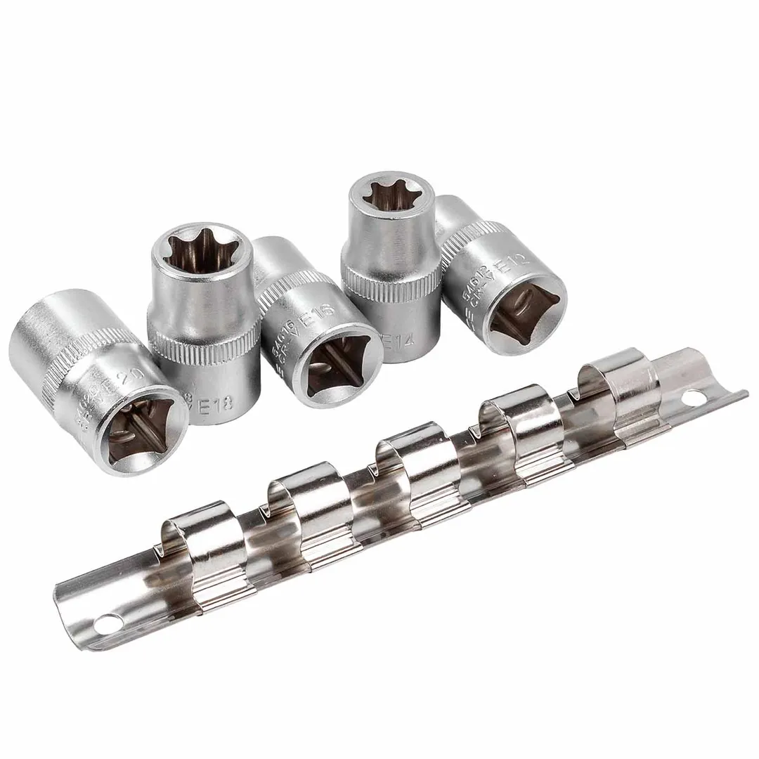 Набор головок Е-профиль 5 пр. E12-E20 1/2'' RockForce RF-4053