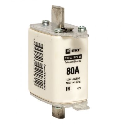 Плавкая вставка ППН-33 160/ 80А габарит 00 EKF PROxima fus-33/160/80