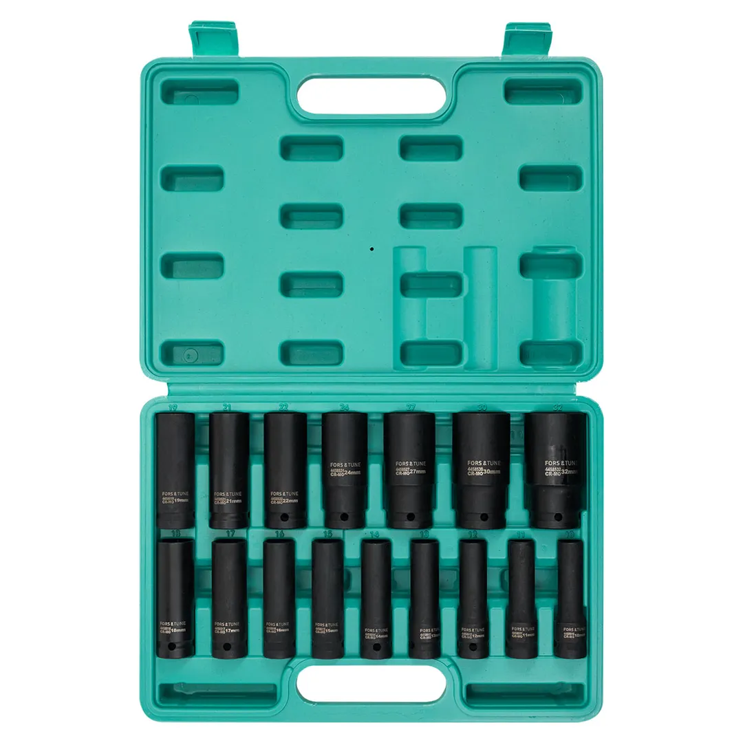 Набор ударных глубоких головок 10-32 мм 1/2'' 6-гр 16 пр FORSandTUNE FORSandTUNE-4167-5MPB