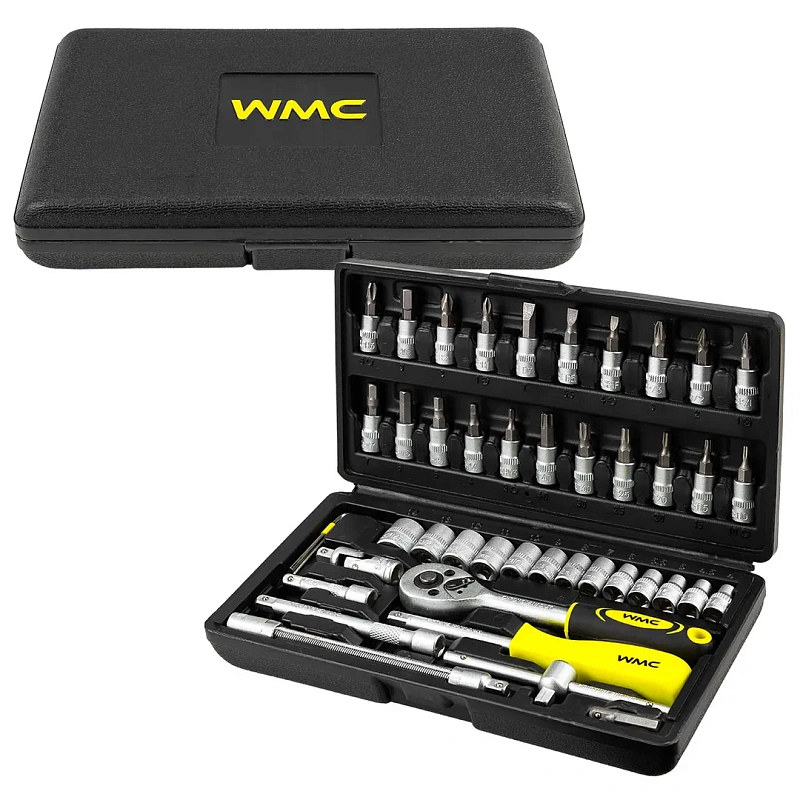Набор инструментов 46 пр. 1/4'', 6-гр., 4-14 мм WMC TOOLS WMC-2462-5