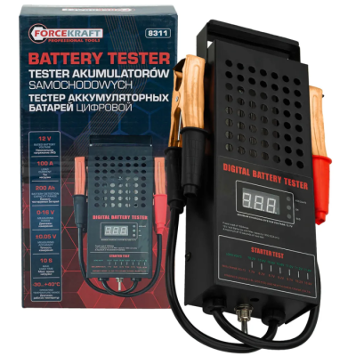 Тестер аккумуляторных батарей цифровой 12V, 100А ForceKraft FK-8311