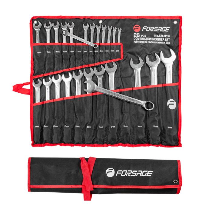 Набор ключей комбинированных 25 пр., 6-25, 27, 28, 30, 32, 36 мм Forsage F-5261P36