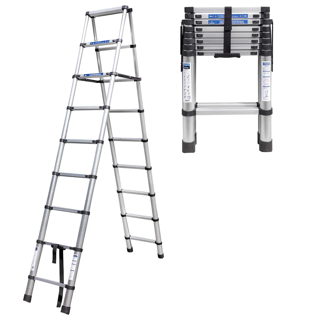 Стремянка телескопическая алюм. бытовая 2 м 7+7 ступ. Scheppach Sch-UP260-2