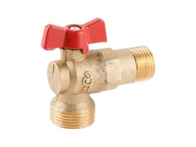 Кран шаровый угловой 1/2х3/4 для стиральной машины PN1,6 МПа, 11Б27п17, Цветлит ЦРБ0122