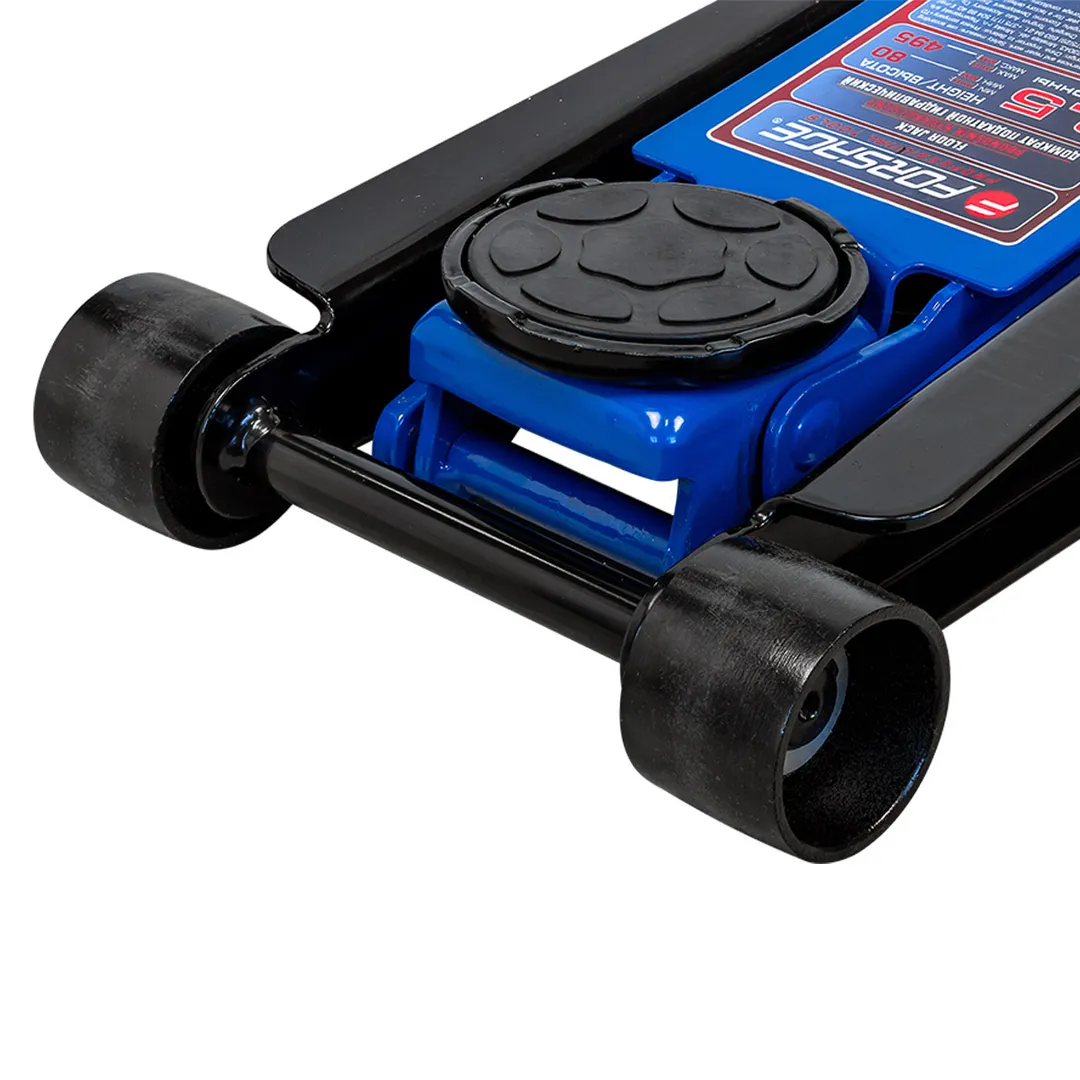 Домкрат подкатной гидравлический 3,5 т, 80-495 мм, низкопрофильный двухпоршневой с резиновой накладкой Forsage F-T830018Z MST