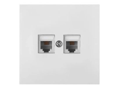 Розетка 2-ая компьютерная, скрытая белая, Carre, Bylectrica РК216-6612